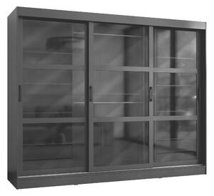 Dulap Comfivo Opus, Negru, 203x250x65cm, 222 kg, Uși dulap: Glisante, Numărul de rafturi: 7, Numărul de rafturi: 7