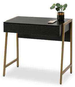 Masă PC Norway (lemn negru + auriu). Promo -18%. 1109801