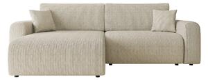 Colțar Luxum, Funcția de dormit, Spațiu de depozitare, 245x145x82cm, 100 kg, Picioare: Plastic
