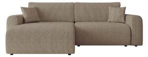 Colțar Luxum, Funcția de dormit, Spațiu de depozitare, 245x145x82cm, 100 kg, Picioare: Plastic