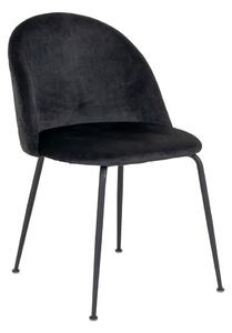 Scaune de dining negre 2 buc. din catifea Geneve – House Nordic