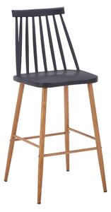 Scaun de bar Aurora I, polipropilena si metal natural, 42x47x99 cm