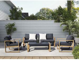 Set mobilier gradină Garden Place Jane aluminiu 5 locuri 4 piese antracit/lemn