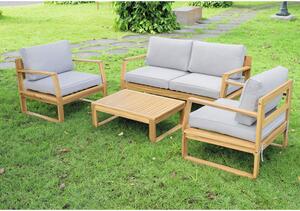 Set mobilier grădină Garden Place Lilja lemn 4 piese 4 locuri lemn/gri