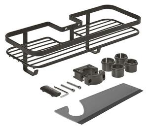 Raft pentru baie negru mat autoadeziv din oțel Lava – Metaltex