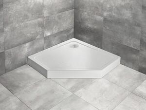 Cădiță de duș pentagonală Radaway Doros PT Compact Stone White 90x90x11,5 cm acril alb SDRPTP9090-05-04S