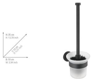 Perie de WC negru-mat autoadezivă din sticlă Bosio – Wenko