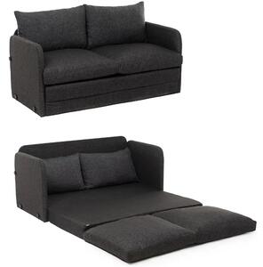Canapea extensibila 2 locuri moderna, 200x148 cm – stofa gri – Saga