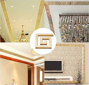 Set Oglinzi din PVC Design Versace - Oglinzi Decorative Acrilice Gold Plated - Luxury Home 10 bucati/set