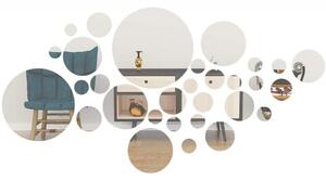 Set Oglinzi Design 3D SILVER ROUND - Oglinzi Decorative Acrilice Luxury Home 30 buc/set