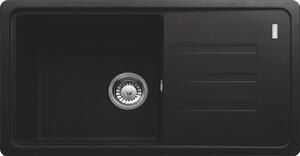Chiuvetă bucătărie fragranite cu o cuvă Franke BSG 611-78 S 78x43,5 cm, cu picurător, reversibilă, negru
