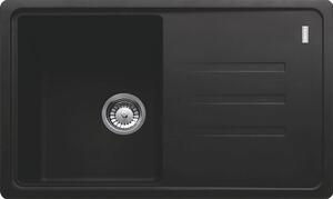 Chiuvetă bucătărie fragranite cu o cuvă Franke BSG 611-78 78x50 cm, cu picurător, reversibilă, negru
