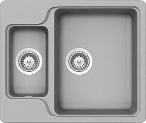 Chiuvetă bucătărie cristalite cu 1 cuvă + ½ Schock Manhattan N-150 61x50 cm, fără picurător, reversibilă, Croma