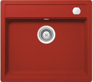 Chiuvetă bucătărie cristadur cu o cuvă Schock Mono N-100 57x51 cm, fără picurător, roșu