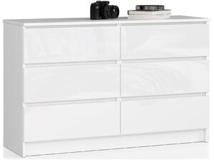 Comodă cu sertare Keanu K120 6SZ (alb lucios). Promo -16%. 1151922