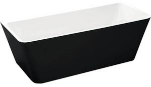 Cadă freestanding dreptunghiulară Linea Wall 75x150x60 cm acril negru