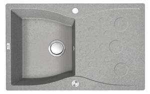 Laveo Molokin, chiuvetă din granit cu 1 compartiment 800x500x195 mm, gri, LAV-SPO_511T