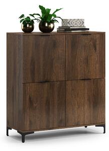 Mazzoni Comodă LANA K-100 Nuc Elegant - DULAP VERTICAL CU 4 UȘI