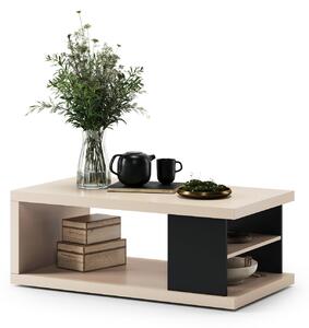 Mazzoni Măsuță LANA S-110 Bej (Șampanie) / Negru - MĂSUȚĂ DE CAFEA CU RAFT