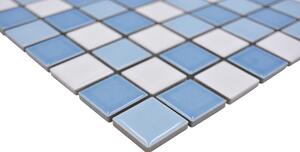 Mozaic ceramic BM 300 mix albastru/alb lucios 30,2x33 cm