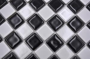 Mozaic ceramic BM 048 alb/negru 30,2x33 cm