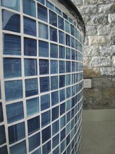 Mozaic sticlă CM 4285 albastru/alb 30,2x32,7 cm