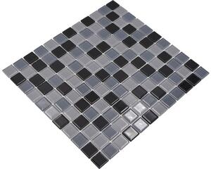 Mozaic sticlă CM 4999 mix negru 30,2x32,7 cm