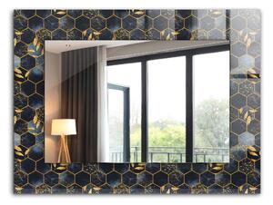 Oglindomat.ro Oglinda cu rama imprimata Oglinda cu rama imprimata Frunze hexagonale lpp-00020918