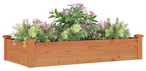 Strat grădină înălțat cu căptușeală maro 120x60x25 cm lemn brad