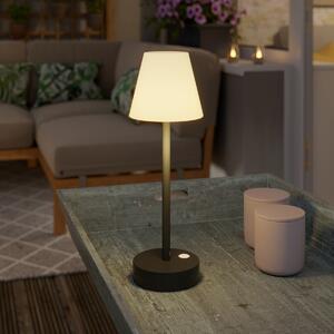 Lampă de masă gri închis cu LED reîncărcabilă cu dimmer tactil - Renata