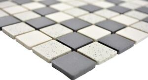 Mozaic ceramic CU QR210 crem-negru 30,25x33 cm