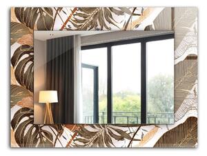 Oglindomat.ro Oglinda rama cu imprimeu Oglinda rama cu imprimeu Frunze cu motive tropicale lpp-00053946