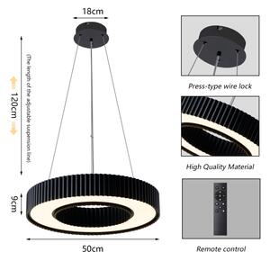 Brilagi - Lustru LED reglabil LUMIX LED/48W/230V 3000-6000K negru pr. 50 cm + telecomandă