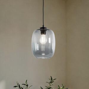 TK Lighting Lampă suspendată Elio, sticlă, grafit, o singură lumină, reglabil, Transparent, Camera de zi / sufragerie, Sticlă, Modern