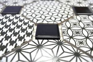 Mozaic ceramic Octa MISTO alb-negru 30x30 cm