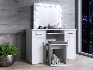 SEA507 - Set Masa toaleta cosmetica 120 cm machiaj oglinda masuta vanity, oglinda cu LED-uri - Alb sau Maro
