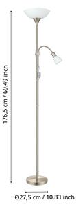 EGLO 82842 - Lampă de podea UP 2, 1xE27/60W + 1xE14/25W, crom