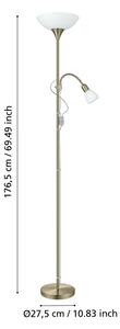 Lampadar EGLO 82844 UP 2 1xE27/60W + 1xE14/25W alamă