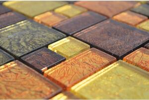 Mozaic sticlă XCM 8AL49 mix bronz/auriu/portocaliu 30x30 cm