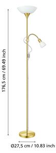 Lampadar EGLO 82843 UP 2 1xE27/60W + 1xE14/25W auriu