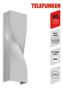 Aplică LED de exterior Telefunken 312704TF 2xLED/5,5W/230V IP44 argintiu