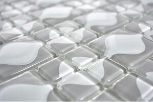 Mozaic sticlă WAVY 15 gri 30x30 cm