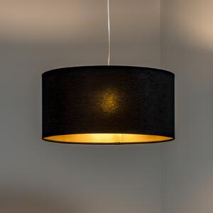Maco Design Lampă suspendată Salina, negru/auriu, Ø 50cm, reglabil, Negru, Camera de zi / sufragerie, Țesătură / Textil, Modern
