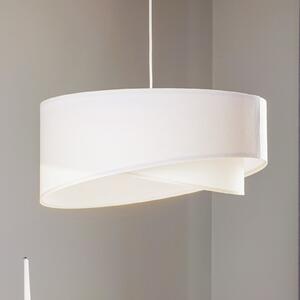 Maco Design Lampă suspendată Vivien din velur alb, reglabil, Alb, Camera de zi / sufragerie, Țesătură / Textil, Modern