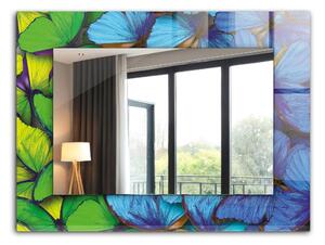 Oglindomat.ro Oglinda cu decor Oglinda cu decor Fluturi albaștri și verzi lpp-00072581