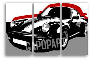 Tablou pictat manual POP Art PORSCHE 911 3-piese (tablouri)