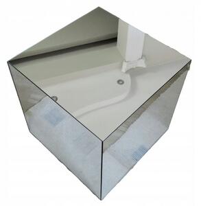 NOOG506 - Noptiera oglinda, 35 cm, pentru dormitor - Oglinda - Argintiu-Alb