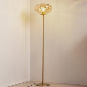 Lindby lampadar Lelia, chihlimbar, sticlă, metal, 150 cm