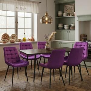 Set masă extensibilă Lisabona Wenge cu 6 Scaune Onix Mov