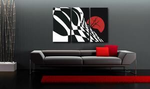 Tablou pictat manual POP Art Abstract Chessboard 3-piese